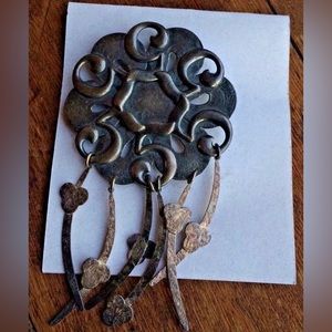 Statement Piece! Unique Mixed Metal Artsy Dramatic Pin Brooch Jewelry Steampunk